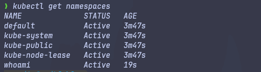 kubectl get namespaces ewxample