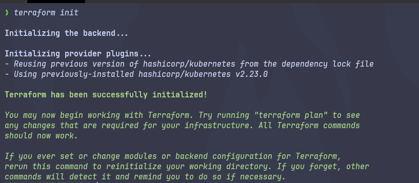 terraform init example