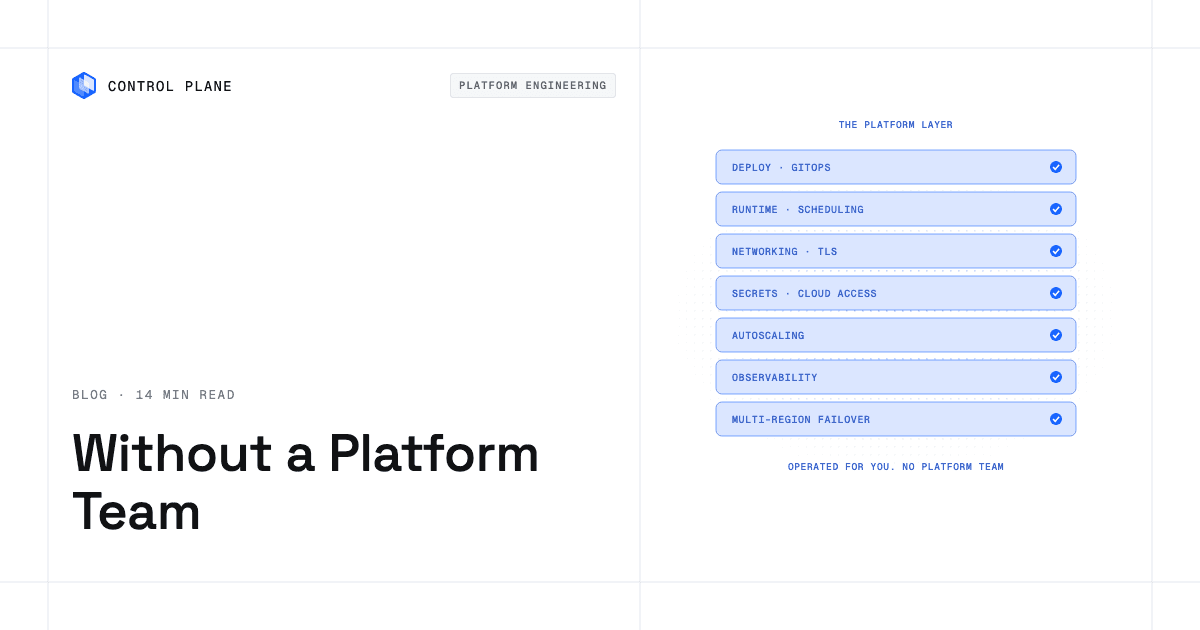 The platform layers a team would otherwise build, from deploys to multi-region failover, each checked off as operated by the platform